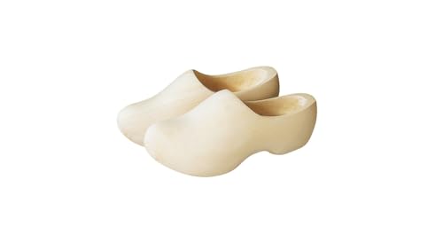 Gevavi Unisex Holländische Holzschuhe, Holzpantinen V.v. Wit Geschuurd 25 Clogs, Beige Natur Wit Geschuurd 74, 39 EU