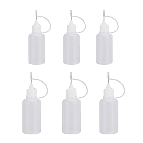 Dosierflasche, Nadelflasche,Quetschflasche Klein,Spritzflasche,Plastikflasche,Leimflasche Leer,Kleine Plastikflaschen Zum BefüLlen,Mit Nadelspitze, Applikator Flasche,6Pcs 5ml/10ml Leerfläschchen