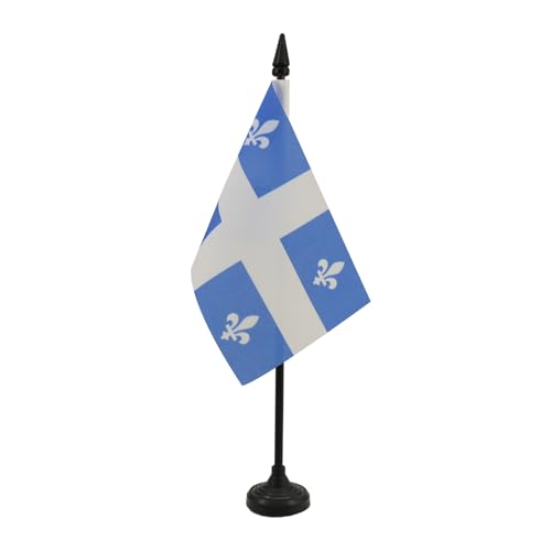 AZ FLAG - Tischflagge Quebec - 15x10 cm - Quebec Tischfahne 10 x 15 Cm - Flaggen