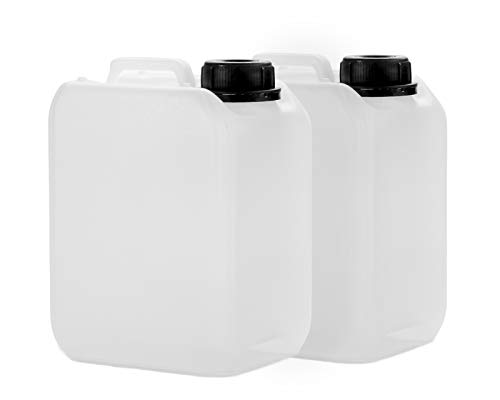 2x 2,5L Kanister aus HDPE, mit Deckel DIN 45 mm und UN Zulassung, Wasserkanister, lebensmittelecht