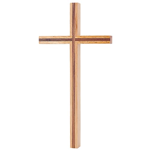 NBEADS Holz Wandkreuz, 25.5x13 cm Handgefertigtes Kruzifix Katholisches Walnusskreuz Christliche Kirche Zum Aufhängen Heiliges Stehendes Holzkreuz Mit Gummifüllung Für Die Osterdekoration Zu Hause