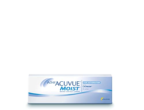 Acuvue 1-Day Moist For Astigmatism Tageslinsen weich, 30 Stück / BC 8.5 mm / DIA 14.5 mm / CYL -0.75 / ACHSE 140 / -0.5 Dioptrien