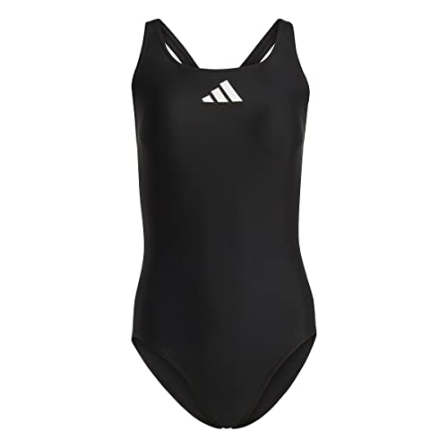 adidas Damen 3 Bar Logo Badeanzügo, Black/White, D34