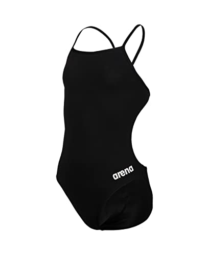 ARENA Mädchen Girl's Team Swimsuit Challenge Solid Badeanzüge, Black-white, 140 EU