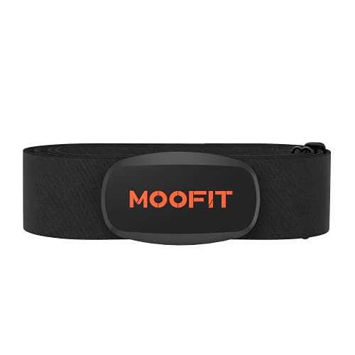 moofit HR6 Herzfrequenzmesser Brustgurt,IP67 Wasserdicht Pulsmesser,Unterstützung Bluetooth/ANT+,Kompatibel mit Wahoo Fitness, Zwift, Peloton, Elite HRV, Rouvy, Endomondo