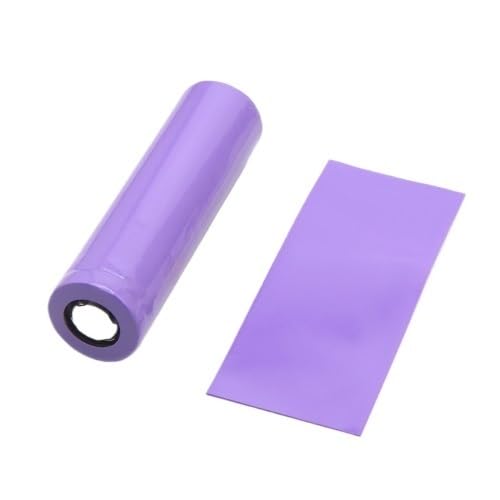 MNUPL PVC 18650 Batteriehülle, Batteriefolienband, vorgeschnittene Schrumpfschläuche, Batterien, thermoretraktile Schrumpfschläuche, Rohrabdeckung(Color:Purple)