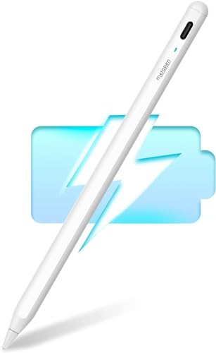 Metapen A8 Stift für iPad 2018-2024, Schnellladefunktion, Palm-Ablehnung, Pencil für Apple iPad Pro M4, iPad Air M2, iPad Pro 13''/12,9''/11'', iPad 10/9/8/7/6, iPad Mini 6/5, iPad Air 5/4/3 Gen