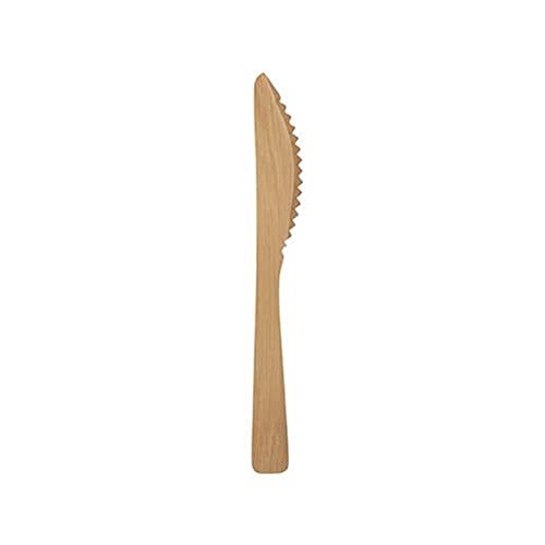 PAPSTAR Messer, aus Bambus pure 17 cm natur 88031 Bambusmesser Einwegmesser, 50 Stück