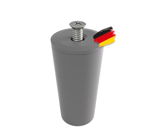 BAUHELD® Rolladen-Stopper 40mm [8 Stück] Aussen-Rolladen Anschlagpuffer aus Kunststoff [Made in Germany] - Rollladen Anschlagstopper inkl. Schrauben - Passend auf Rolladenpanzer Lamellen - Grau