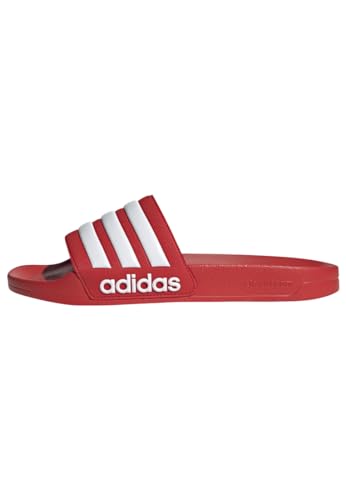 adidas Unisex Adilette Shower Slides , Vivid Red / Cloud White / Vivid Red ,39 EU