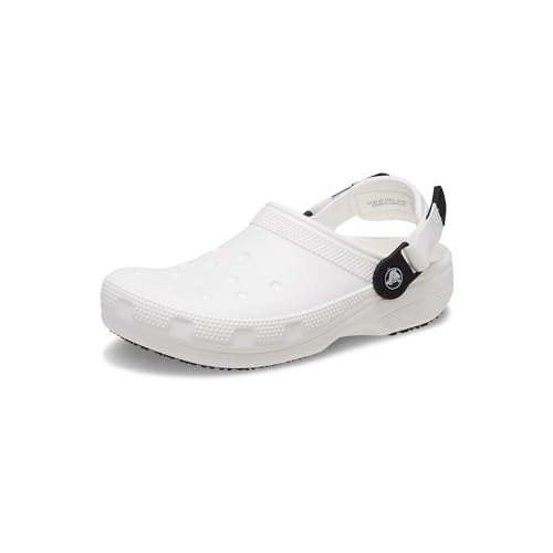 Crocs Unisex-Erwachsene Klassische Arbeitsclogs, rutschfeste Schuhe Clog, Weiss/opulenter Garten, 10 Men/12 Women