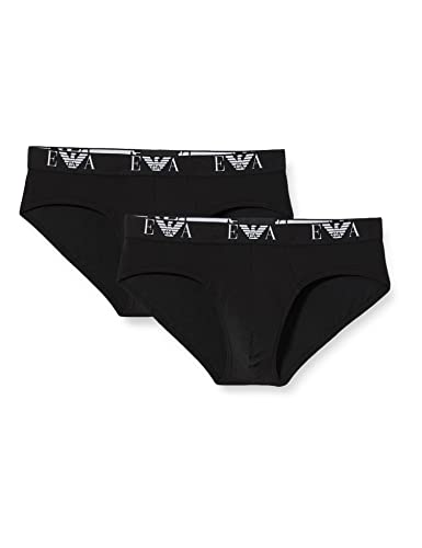 Emporio Armani Herren 111321cc715 Slip, Schwarz (Nero/Nero 07320), M EU (2er Pack)