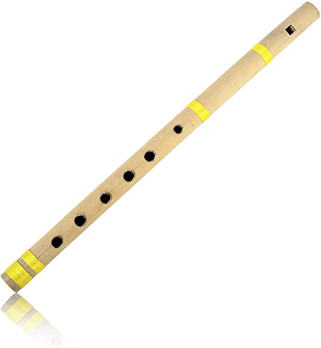 The Great Indian Bazaar Einzigartige Geburtstagsgeschenkideen, 33 cm, authentische indische Bambusflöte in C-Schlüssel, Holzbläser, Musikinstrument, Blockflöte, traditionelle Bansuri, handgefertigt