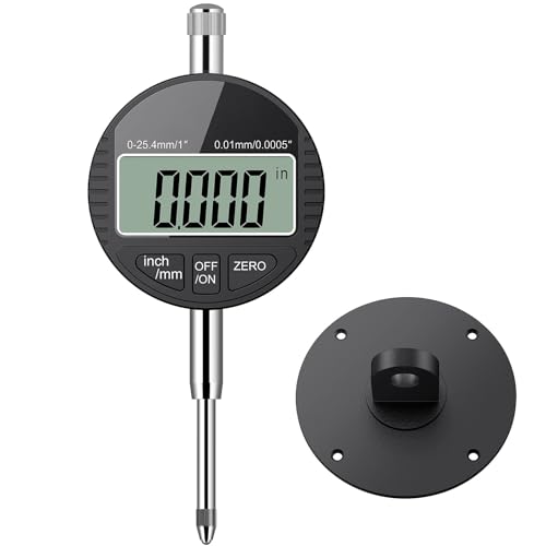 AUTOUTLET Digitale Messuhr 0.01/0.0005'', digitale Messuhr Messtaster 0-25.4mm/1'' Messbereich, mit LCD Anzeige, Digital Indikator Messgerät Dial Test Indicators für Labor Werkstatt usw(schwarz)