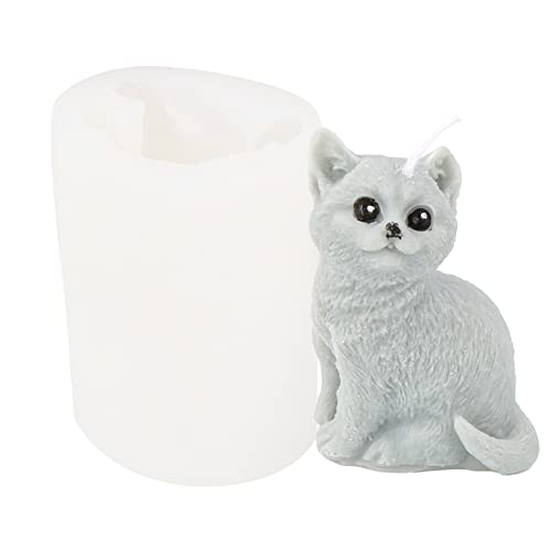 JS MOLD Silikonform Tiere 3D, Katzen Form Silikon Seifengießform,Tier Gießformen Silikon,Hund Kerze Silikonform,Epoxidharz Formen für Kuchen, Seifen, Fondant Kuchen Dekoration Form (7#)