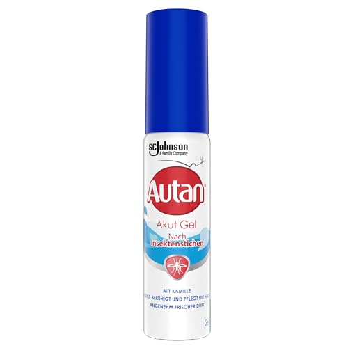 Autan Akut Gel für Mückenstich, zum Auftragen auf Körper und Gesicht nach Insektenstichen, mit Kamille und Aloe Vera, 25 ml