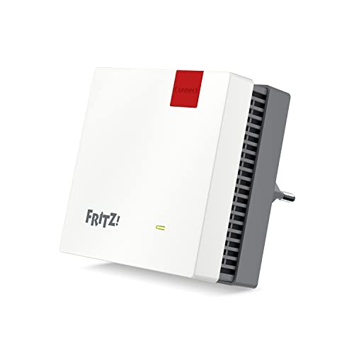 AVM Fritz!Repeater 1200 AX (Wi-Fi 6 Repeater mit Zwei Funkeinheiten: 5 GHz-Band (bis zu 2.400 MBit/s), 2,4 GHz-Band (bis zu 600 MBit/s), deutschsprachige Version)