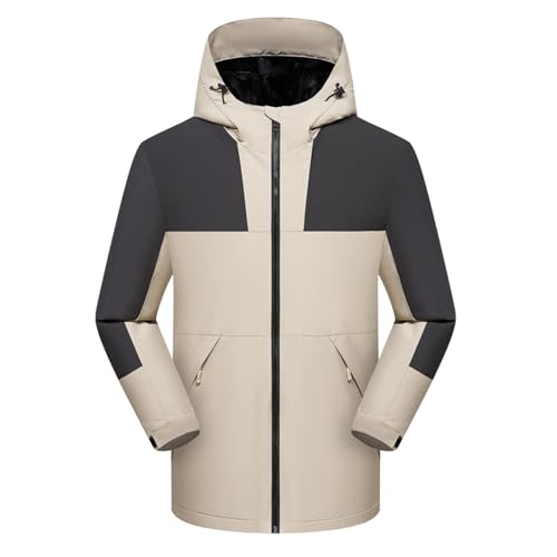 SRZYMJ Winterjacke Herren Parka Dickes Flauschfutter Wintermantel Parka Lang Übergangsjacke Freizeitjacke Leicht Outdoorjacke Funktionsjacke 3 In 1 Softshelljacke Sweatjacke Steppjacke Fleecejacke