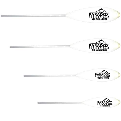 Paradox Fishing Sbirolino Set langsam sinkend I 4 Stück (6g,10g,15g,20g) I Set zum Forellenangeln Forellenköder Ideal für Forellenteig und Spoon – Spoons Forelle