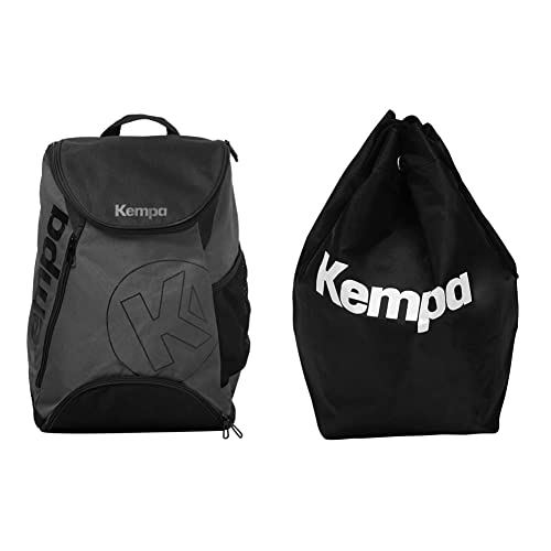 Kempa Uni Rucksack-200491901 Unisex Rucksack, Anthra/Schwarz, NOSIZE & Uni Zubehör-/Balltasche-200480501 Balltasche, schwarz, Einheitsgröße