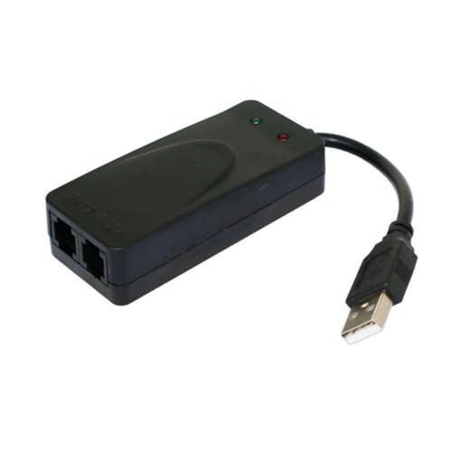 asdfs USB-Faxmodem Dual Port USB2.0 56K V.92 V.90 Externer Modemtreiber für Win 7 8 10 XP Empfangen und Senden Von Faxen auf Dem Computer, 500709016