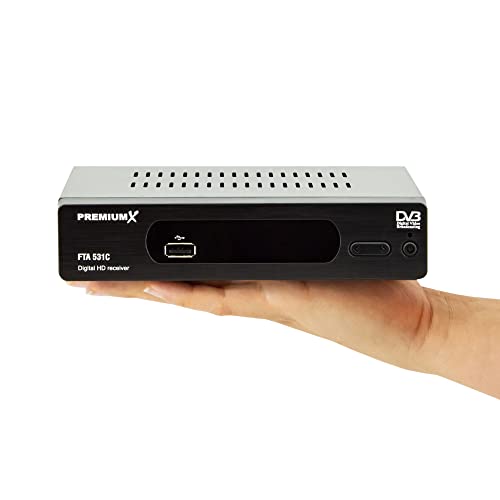 Kabel Receiver DVB-T2, Digital FullHD TV Receiver H.264 mit Fernbedienung und Kabel (USB/HDMI/AV/TV-Schnittstelle/Audio), Kabelreceiver für Kabelfernsehen Geeignet für alle Kabelanbiete