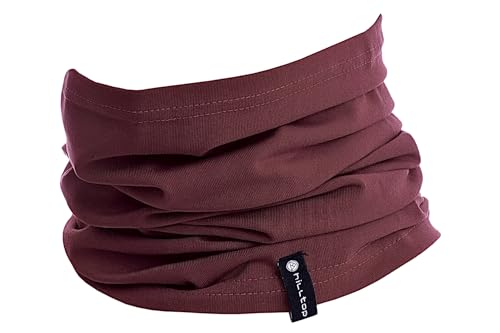 Hilltop Halstuch aus Baumwolle, Multifunktionstuch, Schlauchtuch, Bandana, Geschenk für Frauen und Männer, Farbe/Design:Burgund