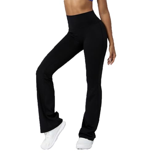 BSLVWG Bootcut Yoga Hosen für Frauen, High Waist ausgestellte Leggings Breites Bein Bottom Gym Casual Work Flare Hosen