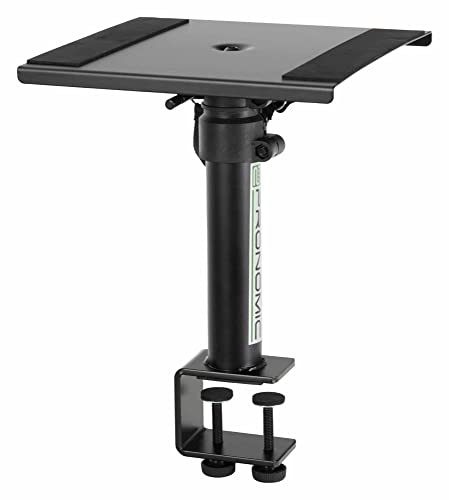 Pronomic SLS-36K BK Tischstativ mit Tischklemme für Studio Monitore - sehr platzsparend - Höhenverstellbar von 24,5 cm und 41,5 cm - Ablagefläche mit Moosgummistreifen - Schwarz