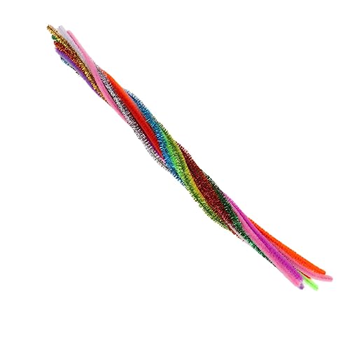 Garneck 200st Glitzernde Pfeifenreiniger Bastelstiele Pfeifenreiniger in Verschiedenen Farben Lametta-chenille-stiele Farben Chenille- Stock Spielzeug Kinder Kleben Schüttgut