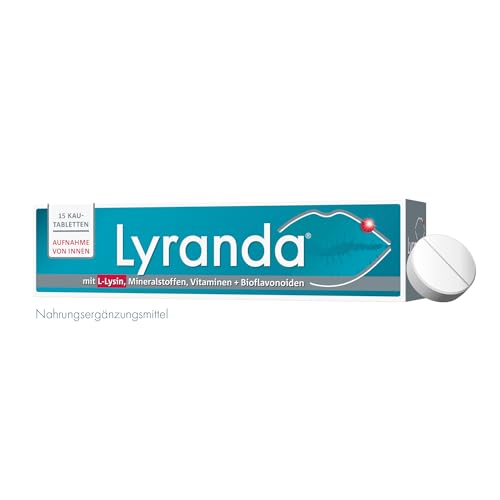 Lyranda bei Lippenherpes mit Limetten-Geschmack – 3000 mg L-Lysin hochdosiert aus Ihrer Apotheke - 15 Kautabletten