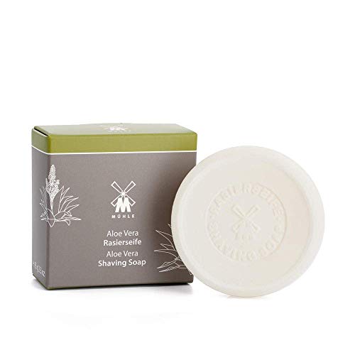 MÜHLE Rasierseife - hochwertige Rasurseife mit Aloe Vera für sensible Haut - vegan, sanft & pflegend - 65g