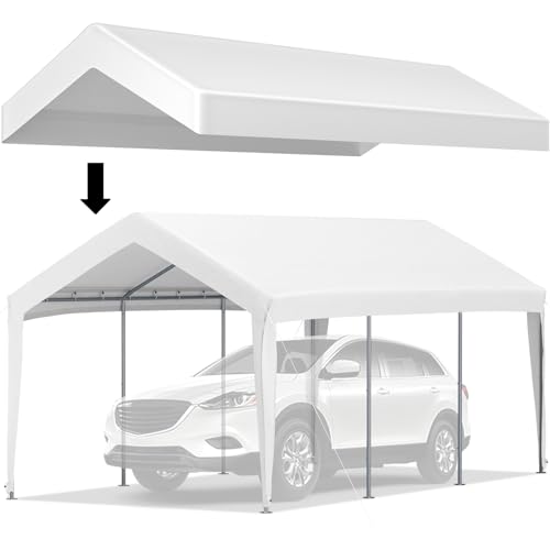 VEVOR Ersatzdach 3x6m Ersatz-Plane 3-lagiges PE-Gewebe Pavillondach UV-Beständigkeit Pavilliondach 4,5kg zusammenfaltbar Dachplane Carport-Ersatzüberdachung Ideal als Autozelt Partyzelt pavillon