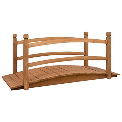 vidaXL Tannenholz Massiv Gartenbrücke Wasserfest Teichbrücke Dekobrücke Holzbrücke Holzsteg Teich Brücke Garten Dekoration 140x60x60cm