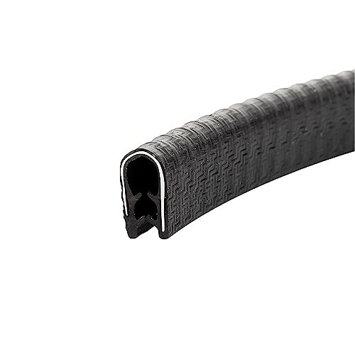 Dichtungsband, U-förmiger Randstreifen aus Gummidichtung, 1,9 m, mit Metall-Passspalt, stark, aber flexibel, for Autotüren, Luken und Glasstahlplatten x 6 mm ( Color : Black , Size : 17mm x 10mm )