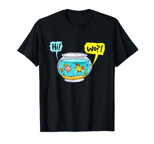 Hi Wo Fisch Spruch - Hai Wo Fisch Witziger Spruch Wortspiel T-Shirt