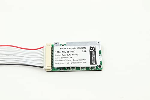 13S 48V (54,6V) 20A Li-Ion BMS mit Balance Ultra Slim (für 750W Motoren)