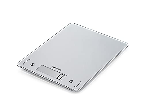 Soehnle Page Comfort 300 slim, digitale Küchenwaage, silber, Gewicht bis zu 10 kg (1-g-genau), Haushaltswaage mit Sensor-Touch, elektronische Waage inkl. Batterien, ultraflaches Design