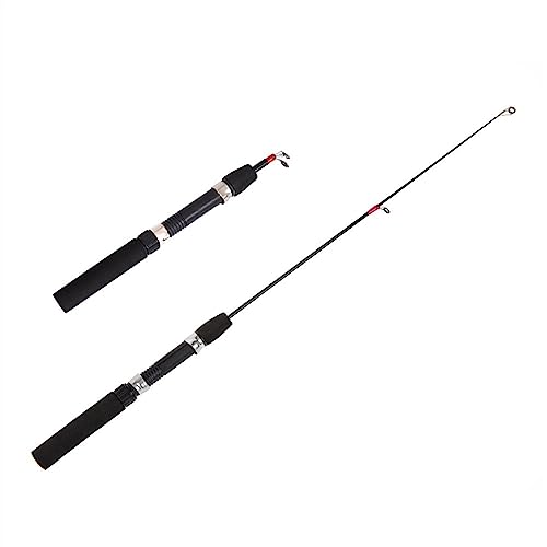 Angelrute, Winter Garnelen EIS Angelrute Tragbare Winter Angelrute Carbon Fluss Garnelen Karpfen Angelrute Rod Tackle,Geschenke für Männer oder Frauen(Size:Black Eva)