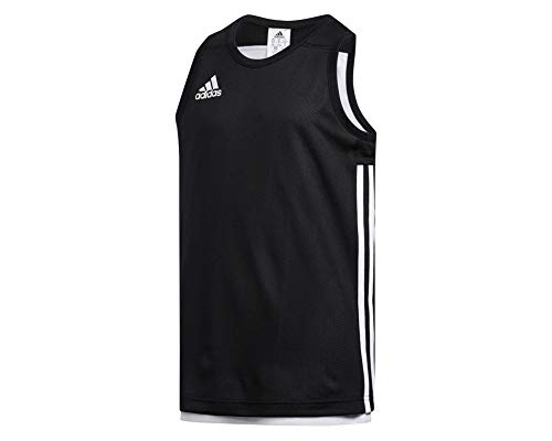 adidas Unisex Kinder 3g Spee Rev Basketball rmelloses Hemd, Schwarz-weiss, 12 Jahre EU