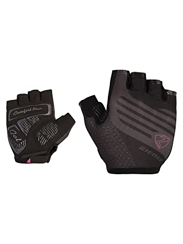 Ziener Damen CLARETE Fahrrad-/Mountainbike-/Radsport-Handschuhe | Kurzfinger - atmungsaktiv/dämpfend, Black, 7,5