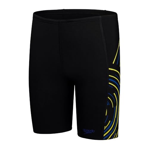 Speedo Boy's Plastisol Placement Schwimmhose, Schwarz, 13-14 Jahre