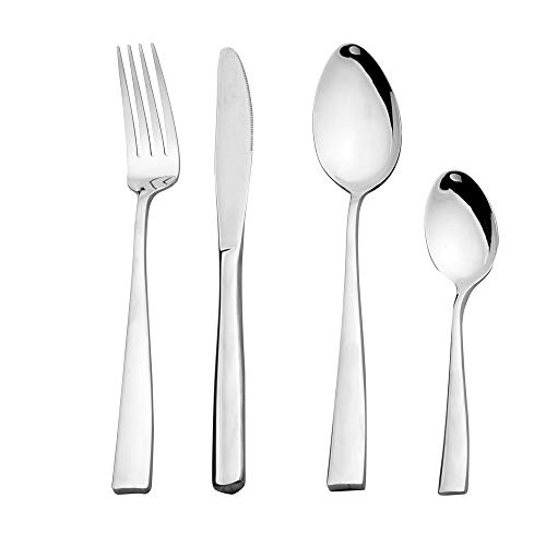 Otto Koning Leipzig, Besteck Set 6 Personen, Essbesteck Set 24 teilig, Besteck Edelstahl, Hochglanzpoliert, Dicke 3 mm. Modernem und Schlichtem Design.