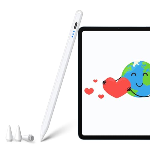 Stift für Apple iPad (2018-2024) mit Hohe Präzision, Schnellladefunktion, Kompatibel mit iPad Pro 13''/12,9''/11'', iPad 10/9/8/7/6, iPad Mini 6/5, iPad Air 5/4/3, iPad Pro M4, iPad Air M2