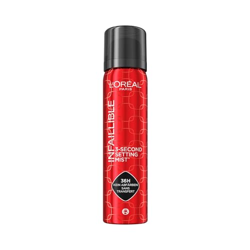 L'Oréal Paris Setting Spray zum Fixieren von Make up, Transferfest in 3 Sekunden, Fixier-Spray für bis zu 36 Stunden Halt, 3-Second Setting Mist, 1 x 75 ml