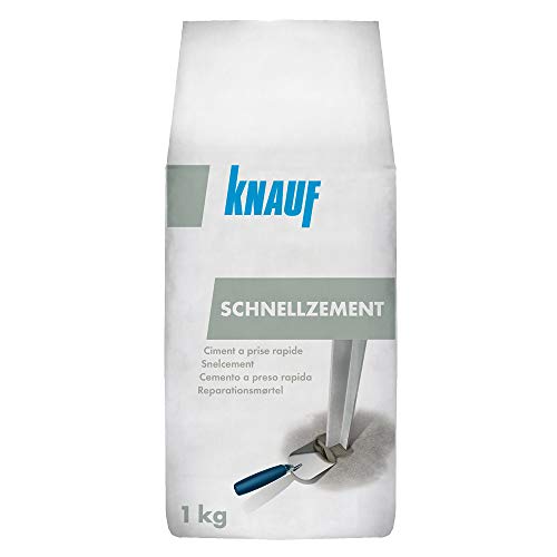 Knauf Schnell-Zement 1-kg minutenschnell abhärtend – Blitz-Zement, Montage-Mörtel für Ausbesserungen und Befestigungen, Blitz-Mörtel mit hoher Früh- und Endfestigkeit, frost- und witterungsbeständig