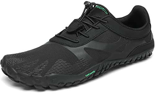 SAGUARO Barfußschuhe Herren Damen Barfussschuhe Traillaufschuhe Zehen Training Fitnessschuhe Outdoor Barfuss Wanderschuhe Atmungsaktiv Schnell Trocknend Badeschuhe, Tinte schwarz, 42 EU