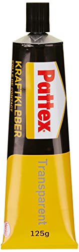 Pattex Kraftkleber Transparent, Klebstoff mit hoher Haftkraft und Wärmefestigkeit, starker & glasklarer Kleber, Transparent, 1 x 125g Tube