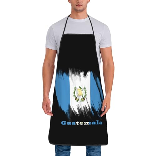 Melbrakin Guatemala-Flagge, guatemaltekische Schürze für Männer und Frauen, verstellbar, großes Volumen, bedruckt, lustige Vintage-Schürzen für Küche, Kochen, Grillen und Grillen (keine Taschen)