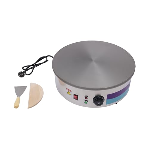 Mudshape φ45cm Elektro Crepesmaker Edelstahl Crepesgerät Pfanne Anti-Haft Platte Gewerbe Crep für Kantine oder Heimkreppmacher Restaurants 2800W 220V 150-280℃